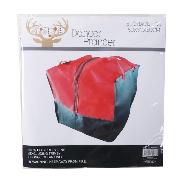 Square Christmas Zippered Storage Bag W/Handle 50x50x50cm