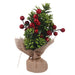 Berry Christmas Tree with Burlap Pot 20cm