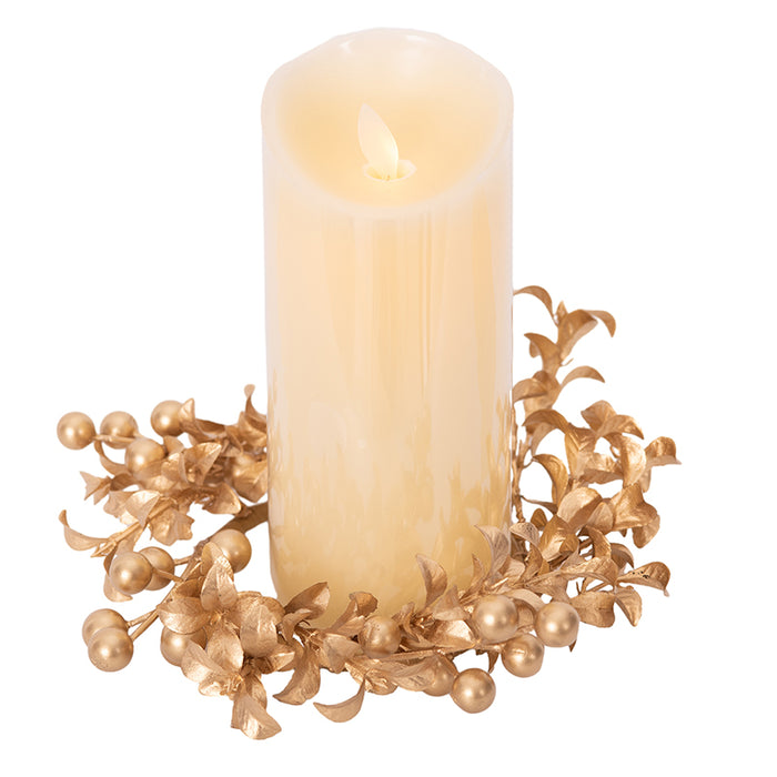 Gold Candle Wreath D19cm