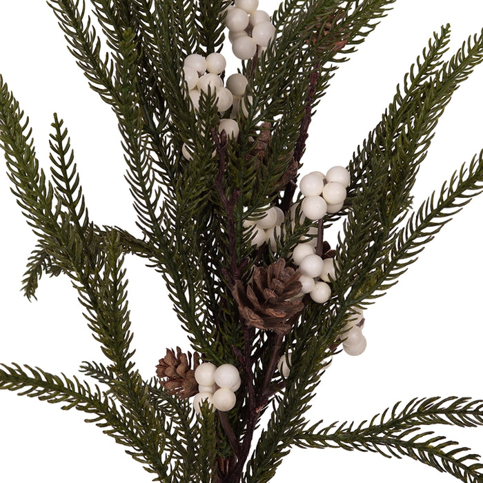 Real Touchfraser Fir Whiteberry Stem 61cm