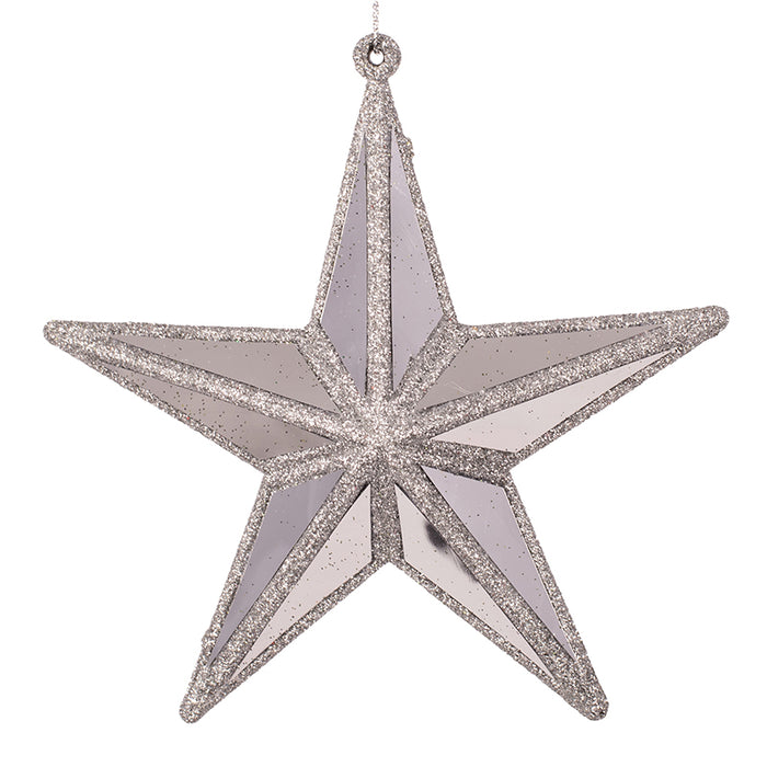 Silver Mirror Celestial Star Tree Ornament 15cm