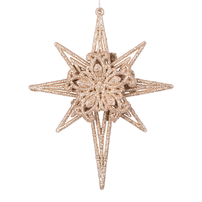 Acrylic Gold Glitter Celestial Star Tree Ornament 13.5x13.5x2.5cm