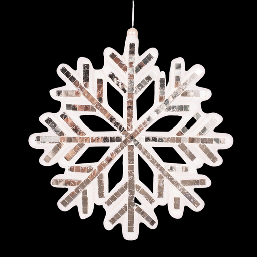 White Snowflake Hanging Tree Ornament 25cm