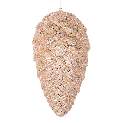 Champagne Glitter Pinecone Polyfoam Hanging Ornament 28cm