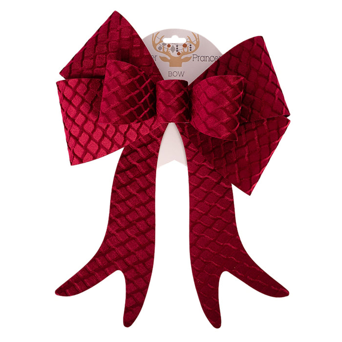 Burgundy Velvet Bow 30x35cm