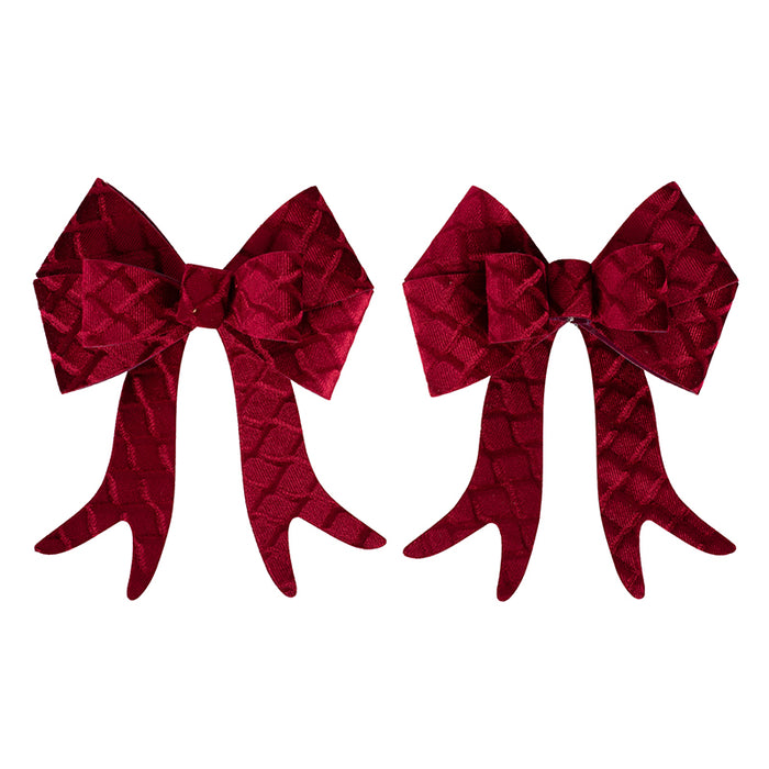 Burgundy Velvet Bows 15x20cm 2pk