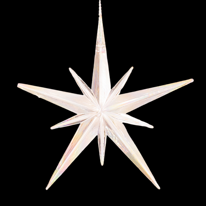 Iridescent Clear Starburst Acrylic Tree Ornament 11.4cm 2pk