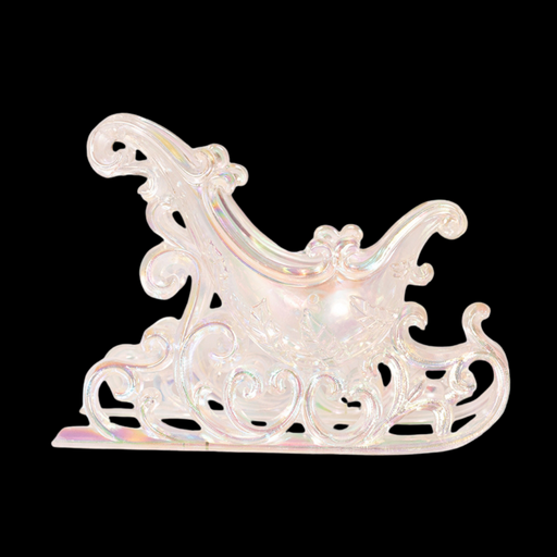 Iridescent Clear Sleigh Acrylic Tree Ornament 14.2x4.3x10.4cm