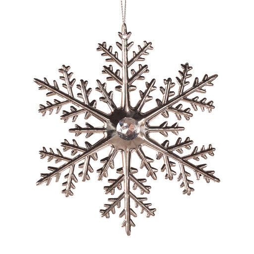 Silver Snowflake Plastic Tree Ornament 14.3cm