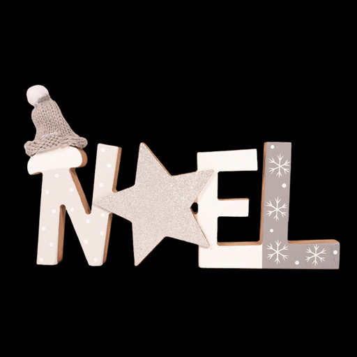 Noel Table Top Sign Light Grey 22X11.5X2.2Cm