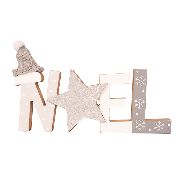 Noel Table Top Sign Light Grey 22X11.5X2.2Cm