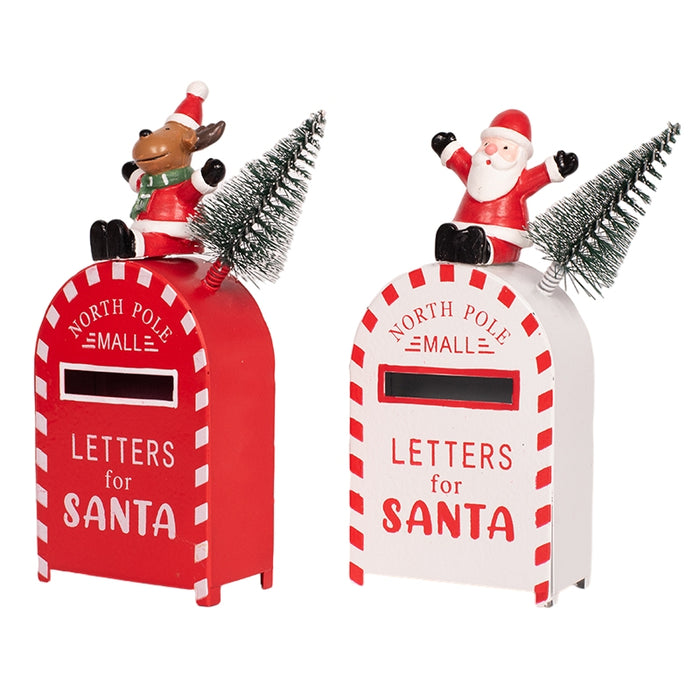 2A Metal Post Box Tree Ornament 6.5x3.7x14cm