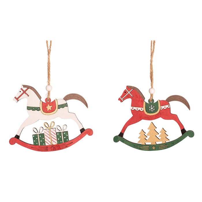 Tree Ornament Rocking Horse S 13X0.5X11Cm