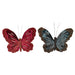 Burgundy and Emerald Butterfly W/ Clip 18x12cm