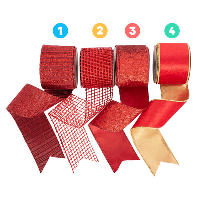 4A Red Christmas Ribbon 6.3cmx500cm In PDQ Tray