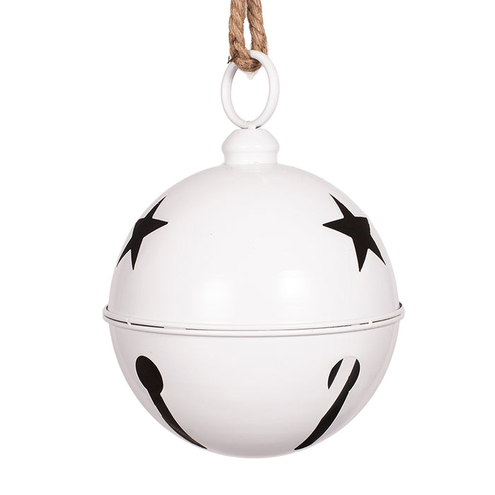 White Metal Bell with Star Cut Out 24cm