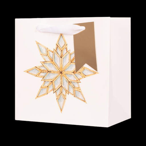 Large Snowflake Square Gift Bag 35x10xH35cm