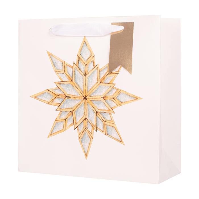 Medium Snowflake Square Gift Bag 25x10xH25cm