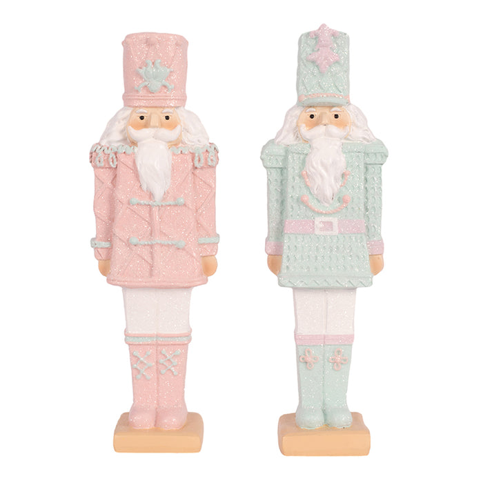 2A Blue and Pink Polyresin Nutcracker 6x5x20cm