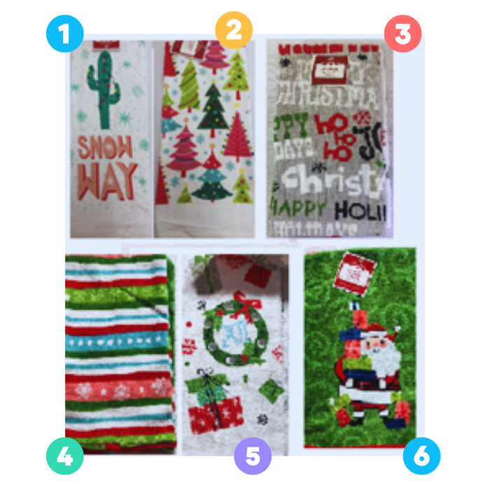 Xmas Printed T-Towel Assorted Designs