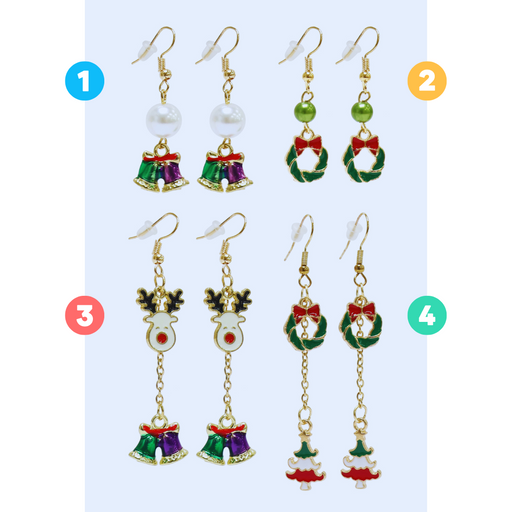 Christmas Long Dangly Earrings Asstd