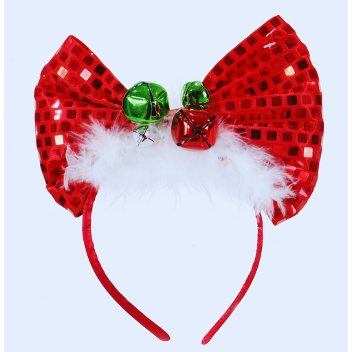 Headband Red Sequin Bow