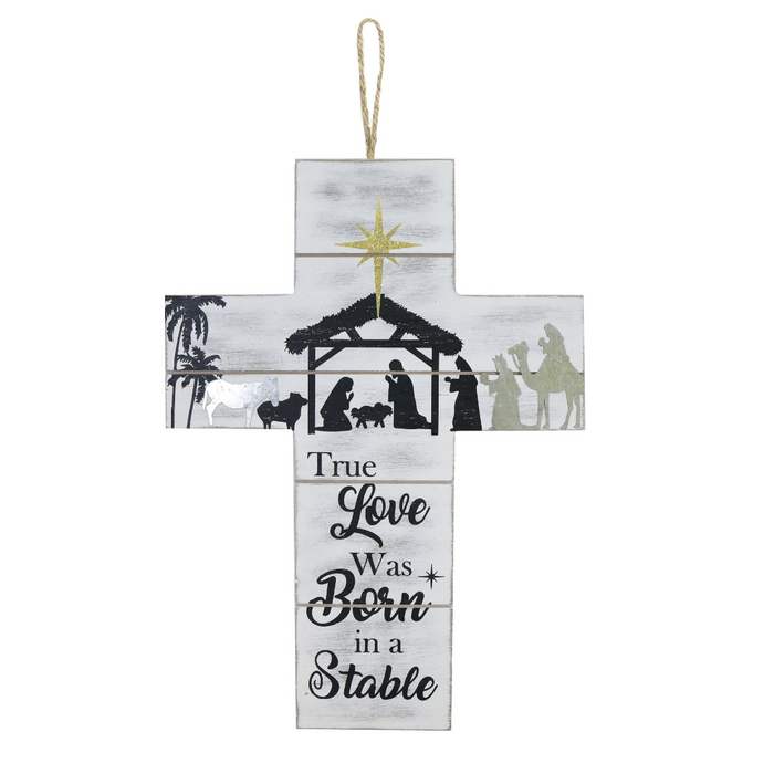 Hanging Cross Sign Asstd 33cm