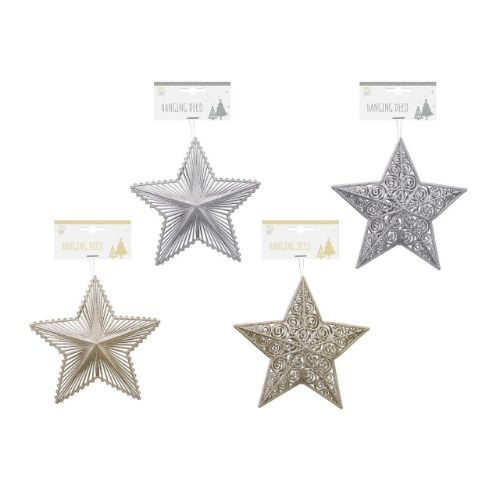 Glitter Hanging Star 30Cm Asst