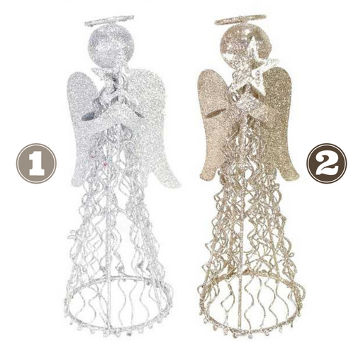 Glitter Metal Angel Asstd 20cm