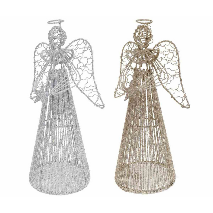 Glitter String Wire Angel 30cm