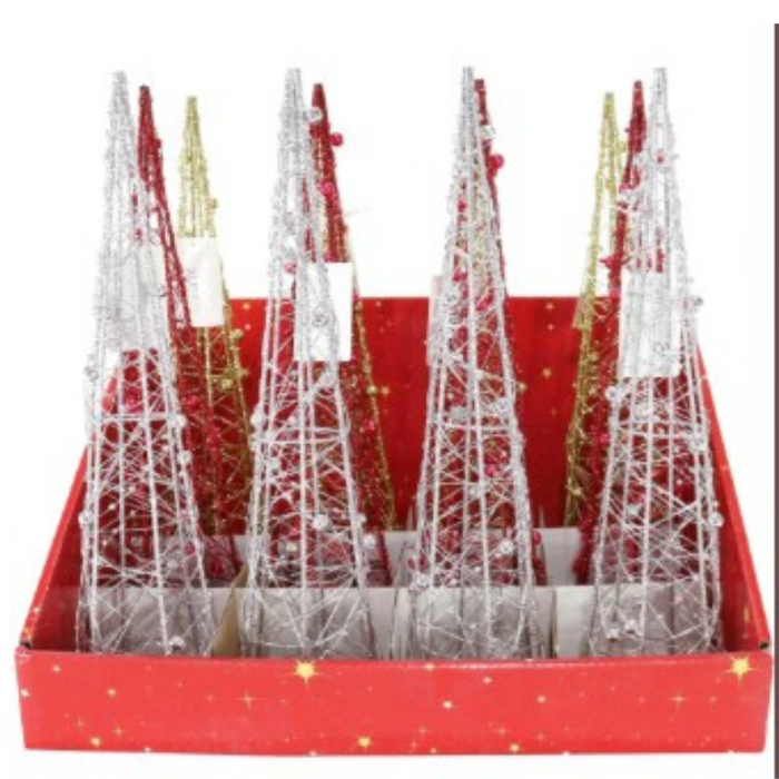 Glitter Wire Cone Tree 30cm