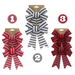 Striped Christmas Bow 14x20cm Asstd 2pk