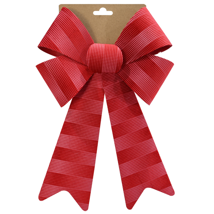 Red Bow Embossed Velvet Asstd 23x38cm