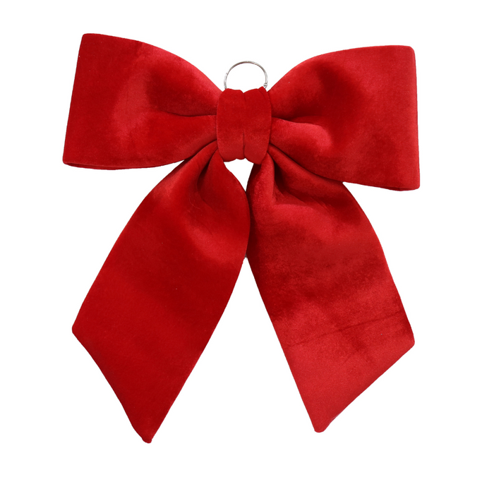 Red Velveteen Door Bow 56x75cm