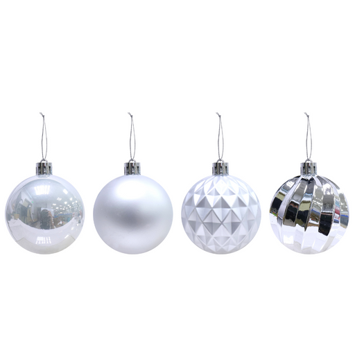 Baubles Silver 6cm 16pk