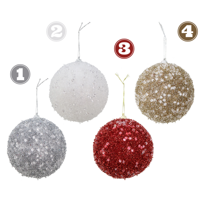 Icy Tinsel Bauble Asst