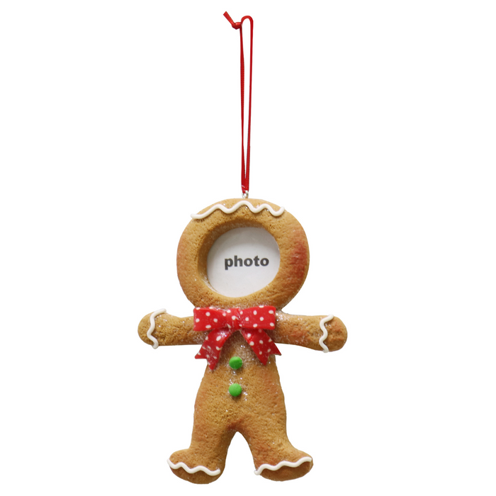 Hanging Gingerbread Photo Deco Asstd 13cm