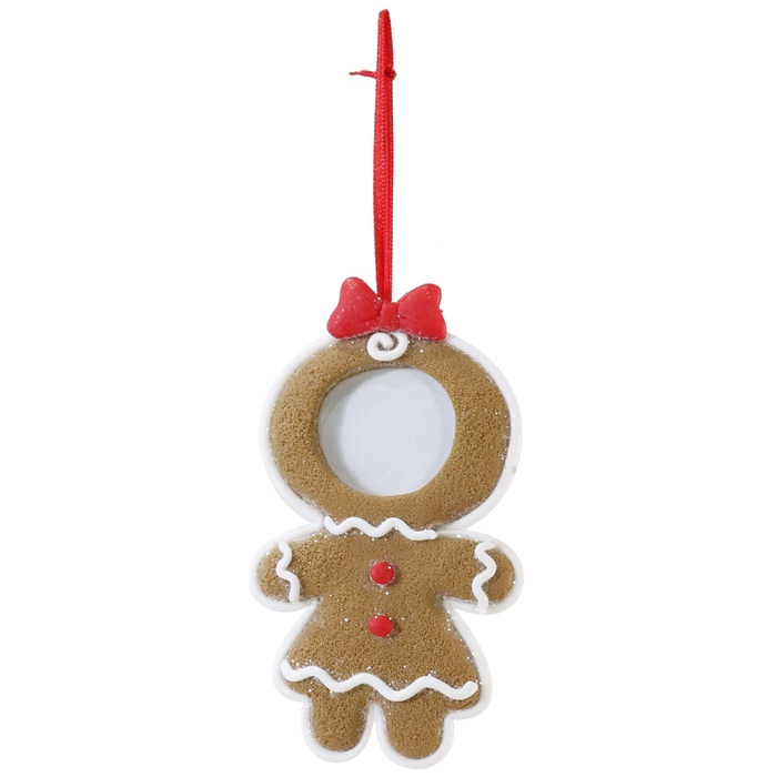 Hanging Gingerbread Photo Deco Asstd 13cm