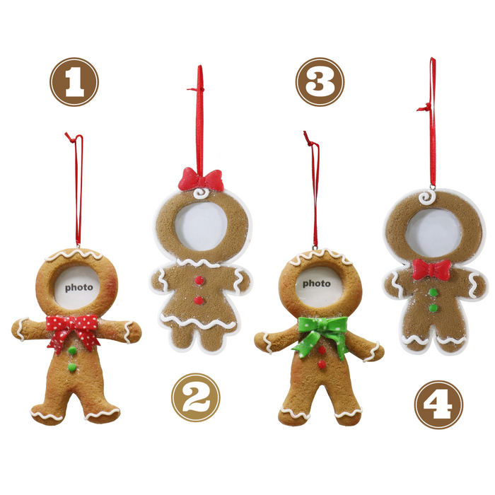 Hanging Gingerbread Photo Deco Asstd 13cm