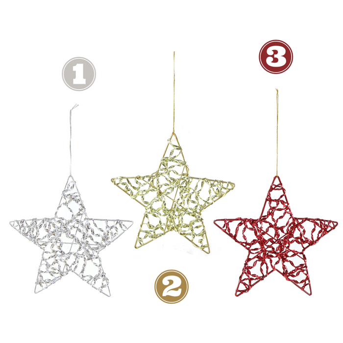 Hanging Metallic Star 15cm