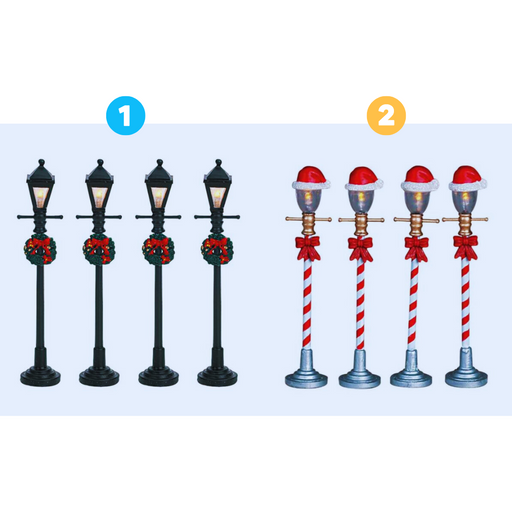 Mini Street Lamp Asstd 10cm 4pk