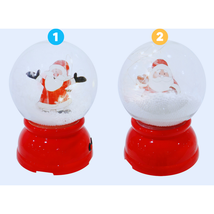 LED Music Snowing Globe MDF Scene Asst