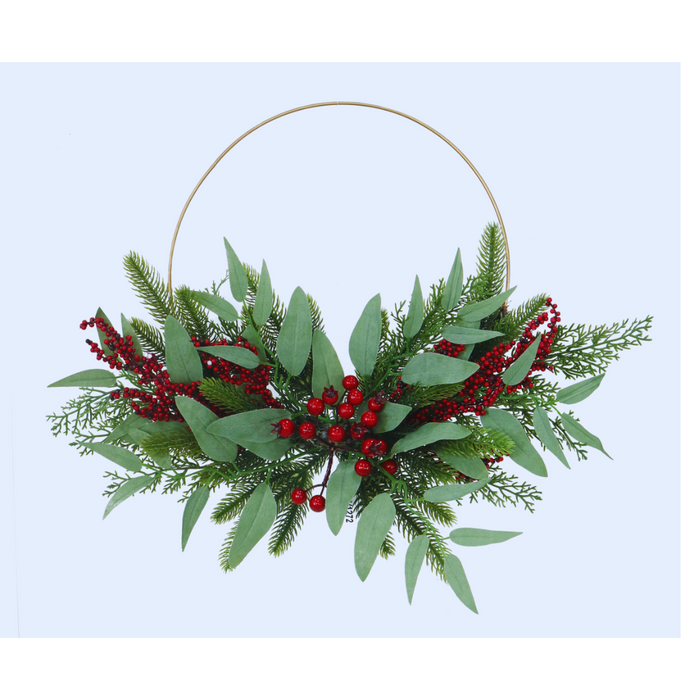 Wire Wreath Gum Berries 45cm