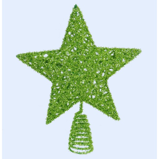 Mean Green Tinsel Star Topper 25cm