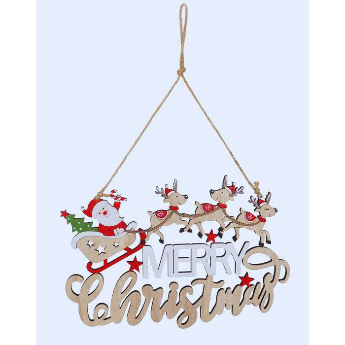 Reindeer Sleigh Hanging Plaque