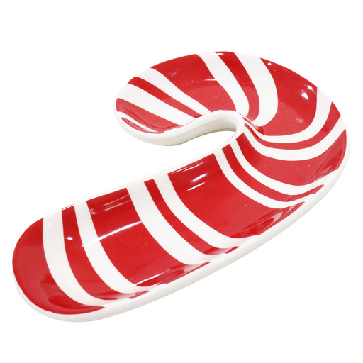 Candy Cane Ceramic Dish 15X22cm