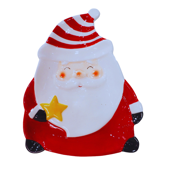 Ceramic Santa Candy Plate 19cm