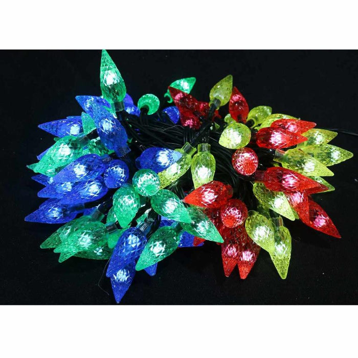 Led Timer Faceted Cone Lights 100 Multi