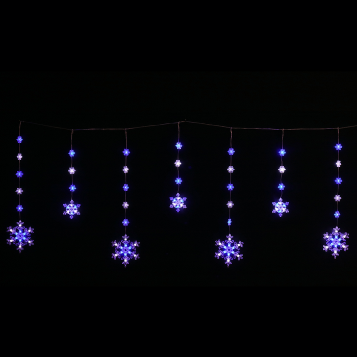 LED Snowflake Dual-Size Curtain 2 Asstd