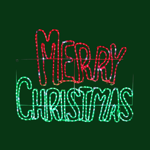 LED Rope Light Merry Christmas Capitals Sign Twinkle